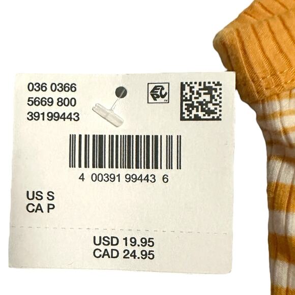 American Eagle Striped Ribbed Halter Crop Top Women’s Small Orange White NWT - Picture 3 of 7